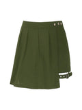 New Plus Size Metal Button Irregular Skirt Pants Sexy Thigh Strap Solid Mini Culottes Fashion Versatile Women's Clothing Bottoms
