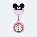 Retractable Cartoon Pattern Nurse Doctor Pocket Hang Clips Watches Colourful Hospital Medical Women Mens Badge Reel Clock