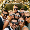 Party Bachelorette Glasses 10-60Pcs Personalised Wedding Sunglasses Custom Heart Shaped Sunglasses Wedding Gifts for Guests Bachelorette Party Glasses
