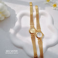Luxury Business Women For Watches High-end Jewelry Wheat Strap Quartz Watch Gold White Surface Circular Dial Ladies' Wristwatch