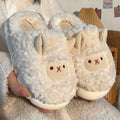 Women Lovely Sheep Fluffy Slippers Men Fashion Animals Non-slip Plush Slides Lovers Soft Warm Cartoon House Shoes For Winter