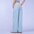High-Waisted Color-Block Straight-Leg Sports Pants for Women, Loose Fit with Drawstring, Slimming Wide-Leg Yoga Pants, Casual Br