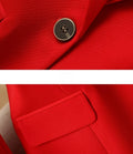 New Fall Collection: Women's Red Long-sleeve Blazer, A Business-casual, Slim-fit Jacket Available in Black or White.
