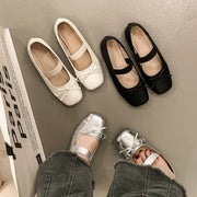 Vintage Spring Slip On Women Ballet Flats Comfort Square Toe Soft Sole Leather Shoes Ladies2026Dress Mary Jane Shoes