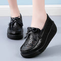 Summer Woman's Casual Shoes Flats Leather Slip-on Ladies Platform Hollow Loafers Breathable Female Moccasins Chaussures Femme
