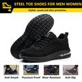 Air Cushion Work Safety Shoes Men Women Breathable Work Sneaker Anti-Puncture Anti Smash Steel Toe Tennis Shoes Work Boots