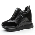 10CM 2024 New Platform Wedge Sneakers Chunky Shoes Genuine Leather for Women Summer Shoes Spring Autumn Walking Sneakers Fashion