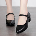 2026 New Black Mary Jane Women's Shoes Block Heel Mid-Heel Office Buckle Strap Pumps
