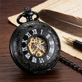 Vintage Men Steampunk Chain Watches Gift Clock Roma Dial Mechanical Hand-winding Mens Woman Unisex Pocket Watch Reloj Hombre