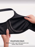 Plus Size Solid Women Bra Thin No Lining Push Up & Shaping Bra Breathable Mesh Underwire Lingerie 1XL-5XL