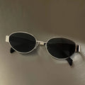 Retro punk Sun Protection Sunglasses Vintage New Women's Metal Oval Sun Glasses Ladies Classic Eyewear UV400 Gafas De Sol