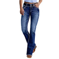 Flare Pants Jeans Women Denim Boot Cut Stretch High Waist Washed Pockets Female Streetwear 2025 Vintage Distressed Trousers ﻿