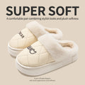 Unisex Winter Warm Plush Slippers Women Men Cute Bear Quilted Platform House Shoes Waterproof Non Slip Indoor Outdoor Home Mules