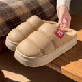 Winter Platform Plush Bread Slippers Women Unisex Waterproof Thicken Warm Home Slides Woman Non Slip Thick Sole Cotton Shoes
