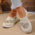 Women's Breathable Knit Sneakers Spring Summer Lightweight Casual Walking Shoes Microfiber Durable All Season Outdoor