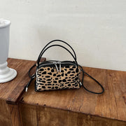 Women'S Handbag 2026 Small Square Bag Leopard Print Design Minimalist Shoulder Bags Commuter Frosted Mini Crossbody Bags