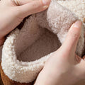 Cute Chunky Platform Lambswool Winter Slippers Women Hook Loop Non Slip Warm Cotton Shoes Comfotable Thick Sole Plush Slippers