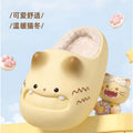 New Waterproof Cat Slippers Anti Slip Bottom Kitty Mules Warm Closed Toe Cat Paw Slippers Autumn Winter