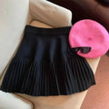 Pleated Mini Skirts Korean Sweet Knitted Skirts Sweet Elastic Waist Ladies Casual Youthful For Women's Clothes Solid Fashion New