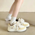 2026 Spring Summer Thick Soled Relaxed Training Shoes Women's Lace New Retro Casual Shoes Student Sports Shoes Women 369