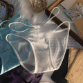 Women's Panties Sheer Mesh Thin Side Strap Small Bow Low Waist Breathable See Ladies Panties Sexy Lingerie Comfortable Plus Size