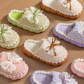 Bow 2026 New Cotton Slippers Women's Winter Indoor Home Soft Sole Non-Slip Warm Plush Thick-Soled Confinement Shoes