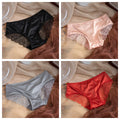 4Pcs/Set Sexy Panties Women Low Waist Briefs Lace Back Hollow Out Underwear Sexy Lingerie Solid Color Female Intimates M-XL
