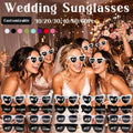 Party Bachelorette Glasses 10-60Pcs Personalised Wedding Sunglasses Custom Heart Shaped Sunglasses Wedding Gifts for Guests Bachelorette Party Glasses
