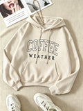 Lady, letter, print pattern, fashionable, round hoodie, long-sleeved hooded shirt winter clothes women sweatshirt hoodie