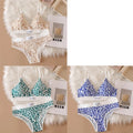 3/6pcsSeamless Bra Set, Low Rise Underwear, Leopard Print Bra, Sexy Lingerie Set, V-Neck Sports Bra, Women'S Cotton Lingerie Set