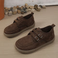 Women's Retro Flat Casual Shoes，Double Metal Buckle Design Loafers，Thick Sole Walking Shoes ， Women's Comfortable Daily Shoes