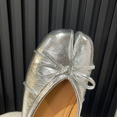 Mary Jane Bowknot Split Toe Tabi Ninja Ballet Flats Slippers Comfortable Walking Loafers Sweet Ladies All-match Mules Shoes
