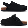 Asgard Women's Genuine Leather Clogs Soft Cork Footbed Cow Suede Mules With Adjustable Strap Fashion Comfort Slip on Slippers