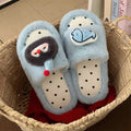 Cute Plush Women House Slippers Fleece‑Lined Warm Non‑Slip Soft Casual Winter Indoor Floor Shoes