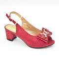 Party Women Shoe and Bag Nigerian Shoes and Bags To Match Shoe and Bag Set for Party in Women Italian Wedding Rhinestones Elegant Peep Toe Sandals