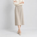 Women's Skirt Women's Knit Skirt Midi Length Drawstring Waist Straight Casual Loose Skirt with Pockets