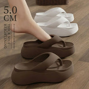 Height-increasing Platform Slippers 5CM EVA Soft Sole Beach Sandals Non-slip Lightweight Women's Flip Flops Everyday Outfits