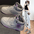 Women Winter Sneakers Women High Top Genuine Leather White Sneakers 2026 Autumn Winter New Hot Korean Versatile Fleece Lined Thick Platform Casual Spo