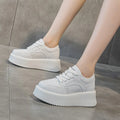 8CM Height Increasing Womens Shoes Fashion Causal Non-slip Sport Footwears Chunky Designer Vulcanized Lace-up Sneakers Zapatos