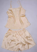 Women 100% Natural Silk 16 momme satin silk Camisole with Shorts Pajama Set Sleepwear M-2XL YM004