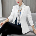 Autumn Winter Spring Women Blazers Fashion Luxury Suit Jackets Notched Outerwear Elegant White Tops Elegant Office Tailored Coat