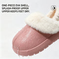 Waterproof Winter Warm House Slippers for Men Women Plush Fuzzy Lining Indoor Shoes Wear Resistant Sole Cozy Home Footwear