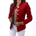 Women's Long Sleeve Slim Fit Blazer, Button Front Short Suit Jacket Office Casual Coat
