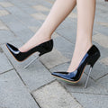 Sexy Steel Pipe Dance Red Black Shoes For Woman 16cm Metal High Thin Heels Pointed Toe Stiletto Wedding Patent Leather Pumps