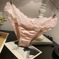 French Lace Panties Trendy Bow Sexy Lace Women's Cotton Crotch Low-rise Underwear Japanese Comfortable Lingerie for Women