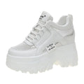 2022 NEW Classic Women Mesh Platform Sneakers Trainers White Shoes High Heels Wedges Outdoor Shoes Breathable Casual Shoes Woman