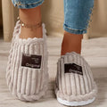 Autumn Winter Corduroy Home Slippers Women Lightweight Soft Sole Warm Cotton Slides Woman Indoor Non Slip Floor Shoes Plus Size