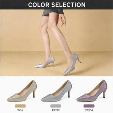 Fashion Glitter Sequins Pointed Toe Stiletto Heels Women Formal Wedding Bridal Evening Party Dress Pumps Footwear