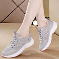 Women Knitted Mesh Lace Up Sneakers Non-slip Thick Sole Lightweight Breathable Walking Casual Sports Shoes
