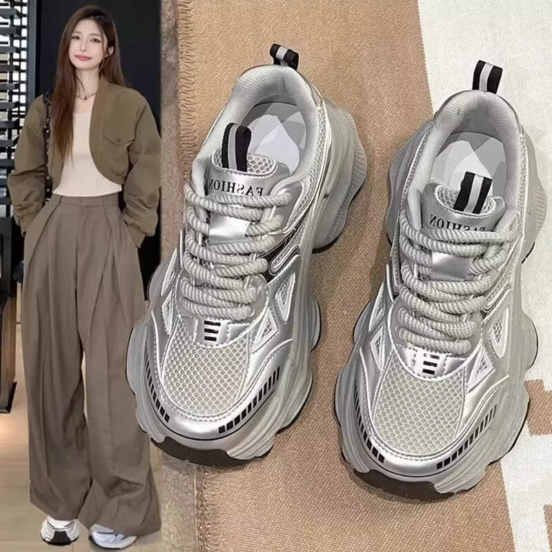 2026 New Fashion Platform Sneakers for Women Casual Non Slip Thick Sole Sports Shoes Woman Comfortable Casual Sports Shoes